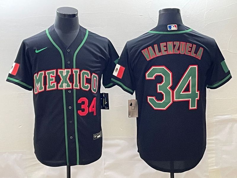 Men 2023 World Cub Mexico #34 Valenzuela Black Nike MLB Jersey4